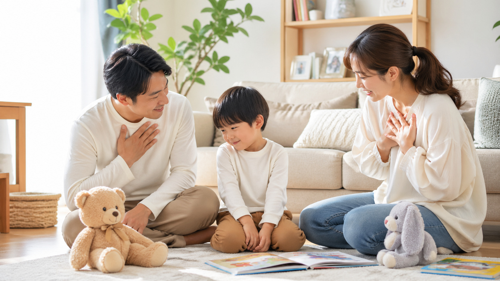 子どもがありがとうとごめんなさいを学ぶ親子のやさしい関わり